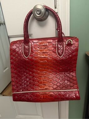 Brahmin Caroline Heat Brasilia Satchel with Gold Trim